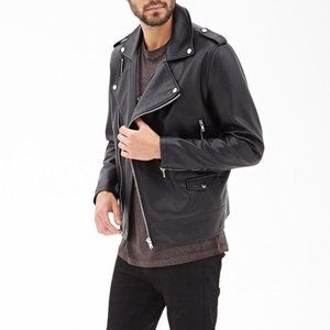 Mens Faux Leather Bike Jacket from 21men